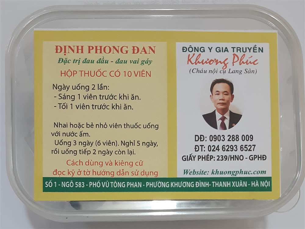 thuốc định phong đan, thuốc chữa đau vai gáy, cảm cúm